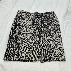 Talbots Black and Cream Animal Print Pencil Skirt